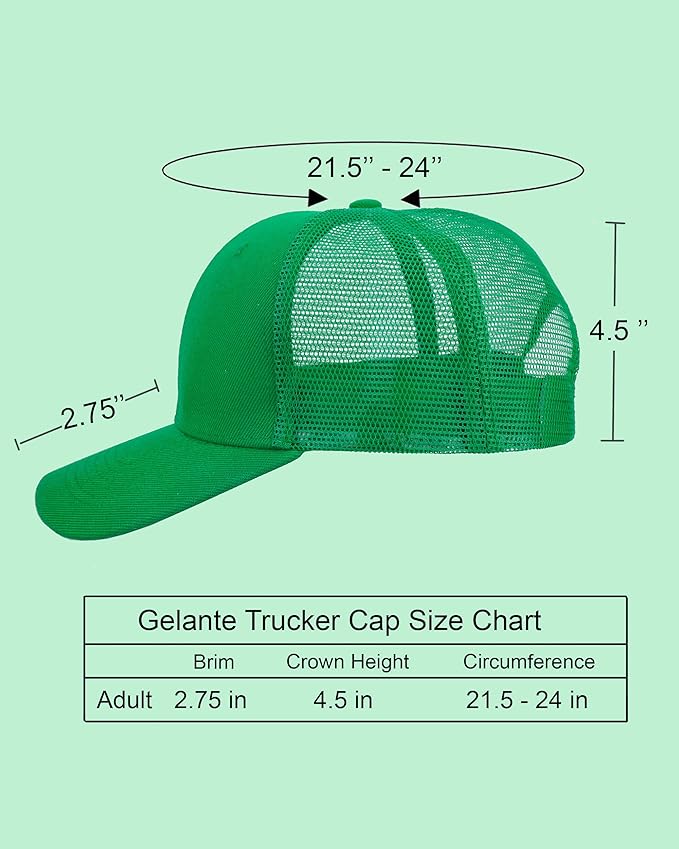 Gelante Mesh Trucker Hat Baseball Cap Structured Front Panel Wholesale LOT 12 Pack