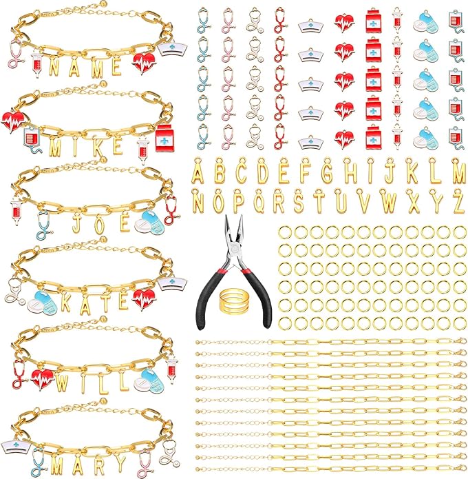 Kigeli 394 Pcs Sports Bracelets for Women DIY Game Bracelets kit Softball Baseball Football Jewelry Crafts Adjustable Gold Letter Charms Keychain for Team Sport Lovers Gifts