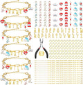 Kigeli 394 Pcs Sports Bracelets for Women DIY Game Bracelets kit Softball Baseball Football Jewelry Crafts Adjustable Gold Letter Charms Keychain for Team Sport Lovers Gifts
