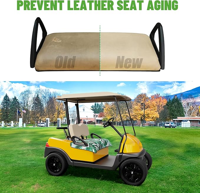 10L0L Golf Cart Seat Covers Compatible with EZGO TXT/RXV & Club Car DS/Precedent, Non-Slip Golf Cart Towel for 2/4 Person Seats, Universal Accessories for Seat Blanket (50 x 30 Inches)-Leaf Blanket