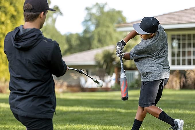 SKLZ Hitting Stick Batting Swing Trainer for Baseball and Softball, One-on-One Coaching Tool for Ball Contact, Hand-Eye Coordination, and Bat Speed