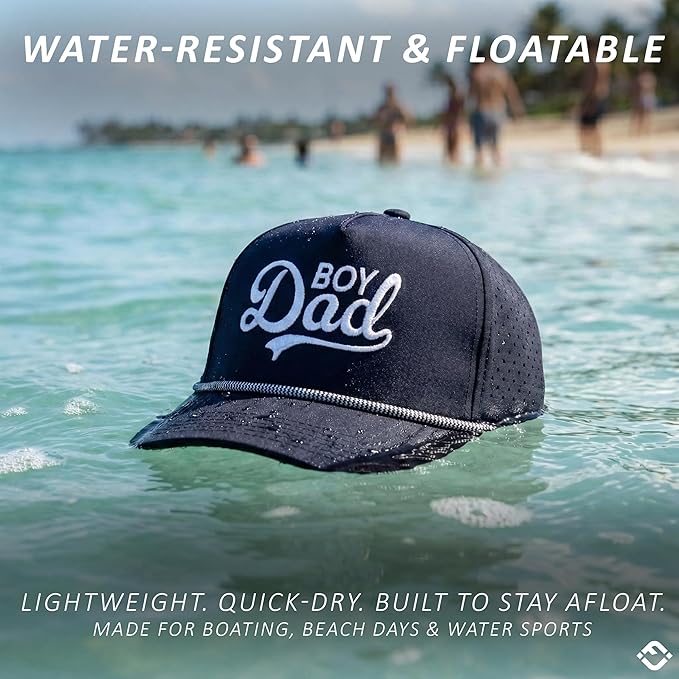 Funky Junque Performance Waterproof Golf Rope Hat – Cool Breathable Workout 5 Panel Snapback Cap for Men
