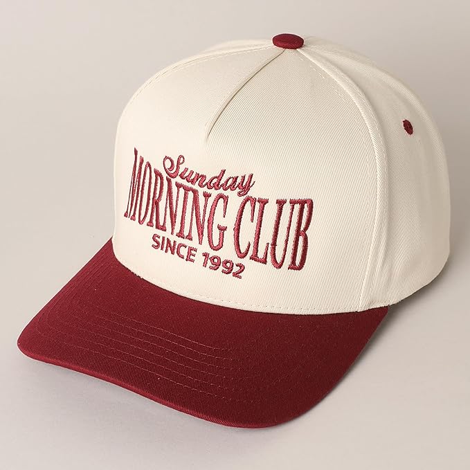MIRMARU Two-Tone Vintage Canvas Trucker Hats for Men & Women, Adjustable Size Baseball Caps with Trendy Embroidered Design