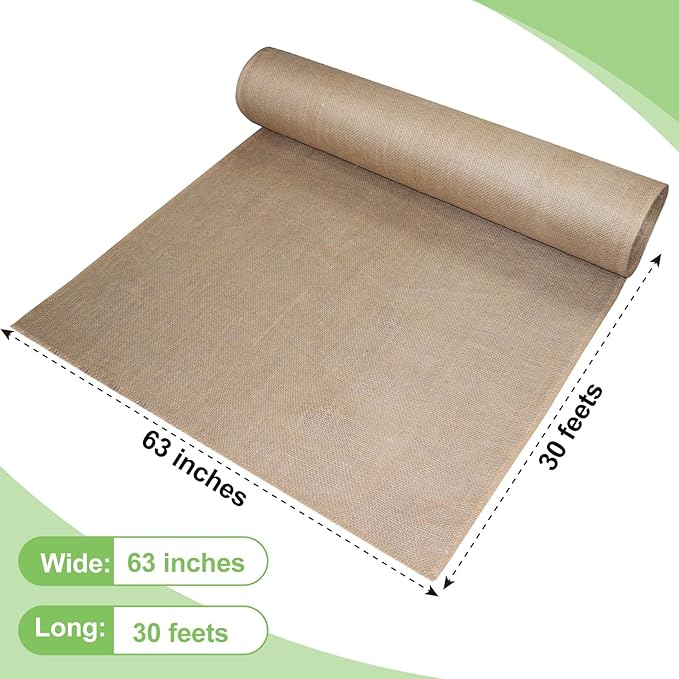 Garden Burlap Roll, Seed Cover, Weed Barrier, Aisle Runner Plant Cover Tree - Image 2