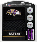 Team Golf NFL Baltimore Ravens Gift Set: Embroidered Golf Towel, 3 Golf Balls, and 14 Golf Tees 2-3/4" Regulation, Tri-Fold Towel 16" x 22" & 100% Cotton
