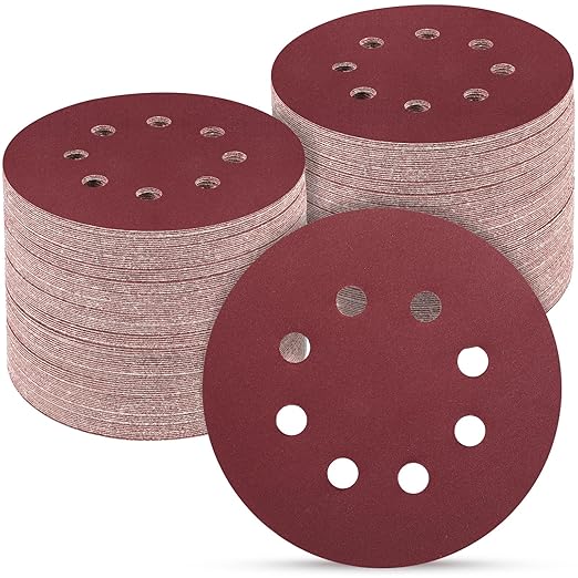 100 PCS 5 Inch Sanding Discs 800 Grit, Round Hook and Loop Sandpaper by POTUINOM