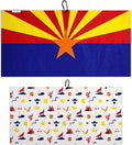 Pin Hunters Arizona Flag Microfiber Golf Towel | Premium Waffle Towel with Clip | Large 31"×15.5" Towel for Golf Bags | Accessories for Men | Fun Gift for Husband | USA Pride