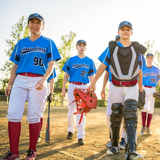 Haysandy Baseball or Softball Sock and Belt Combo Set 3 Football Baseball Socks with Softball Belt for Youth Boys Kids