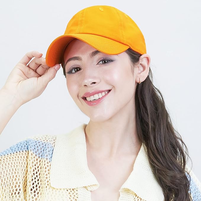 Cotton Baseball Cap Dad Hat – Washed Low Profile Adjustable Hat for Men Women Casual Outdoor Running Golf