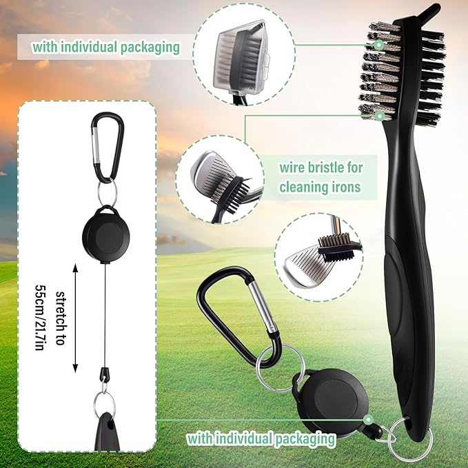 Liliful 12 Pcs Golf Accessories Kit, Include Golf Ball Bag with Hook Towel Tees Magnetic Ball Marker Divot Tool Cleaner Brush for Women Man Gifts