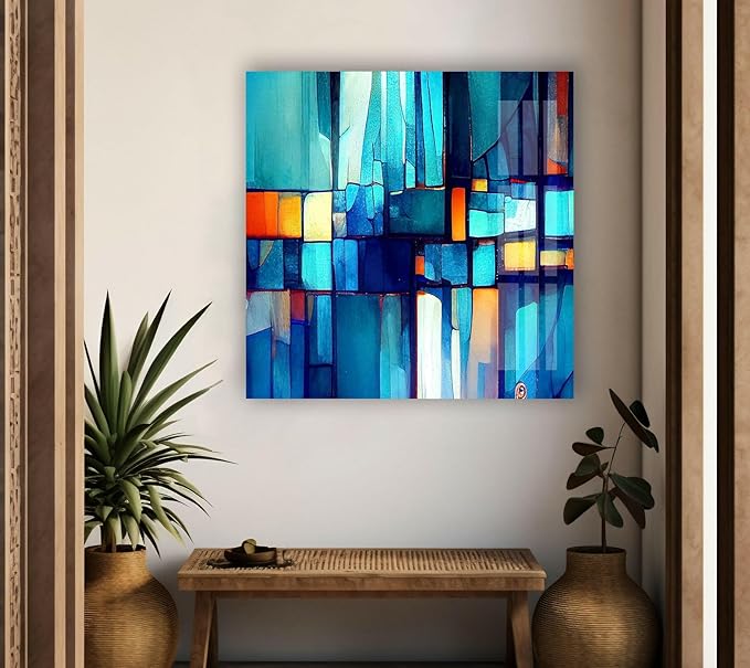 My Photostation.com 20Wx14H'' Blue Vibrant Stained Glass Wall ArtTempered Glass - Image 7
