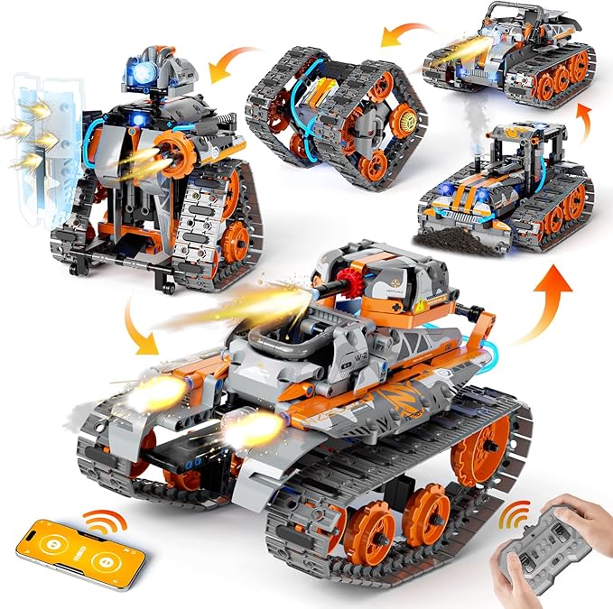 STEM Building Toys for Boys 6-12, 5in1 Remote & APP Controlled by Nincoe