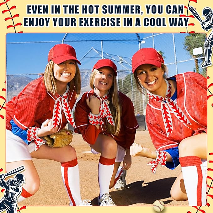 Shyyween 12 Pcs Baseball Cooling Towels Softball Cooling Neck Wraps Ice Scarf Bulk Cool Bandana for Women Men Team Gift Sport