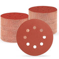 5 Inch 8 Hole Sanding Discs, Round Aluminum Oxide Sand Paper Discs by Huopueit