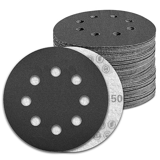100 Pcs 5 inch Wet Dry Sanding Discs Grit 1500 Hook and Loop 8 Hole Silicon by Pukamam