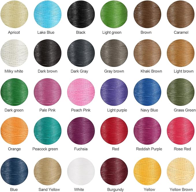 uxcell Flat Leather Sewing Waxed Thread, 270m / 295 Yards Polyester Wax String - Image 4