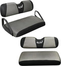 Golf Cart Seat Covers Front and Rear Set for EZGO TXT EZGO RXV Club Car DS After 2000 Front Seat Cover & Aftermarket Regular Back Seat Cushion Covers Black&Gray