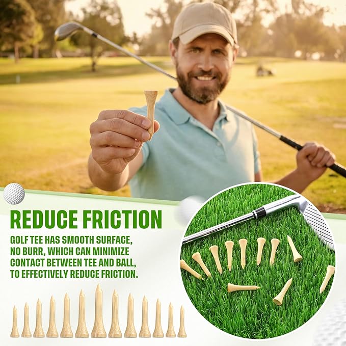 Mudder 600 Pack Golf Tees Bulk Wooden Golf Tees Multicolor Wood for Men Balls Accessories