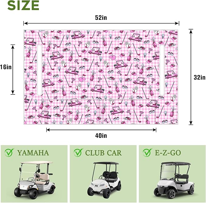 Golf Cart Seat Covers Club Car Golf Cart Accessories 4 Pockets Golf Carts Seat Towel Blanket for Men Women Golf Cart Decor