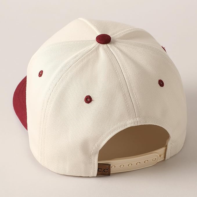MIRMARU Two-Tone Vintage Canvas Trucker Hats for Men & Women, Adjustable Size Baseball Caps with Trendy Embroidered Design