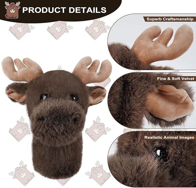 mytag Funny Golf Club Head Covers, Animal Plush Driver Headcover, Golf Headcover Fits Standard 460cc Driver Head