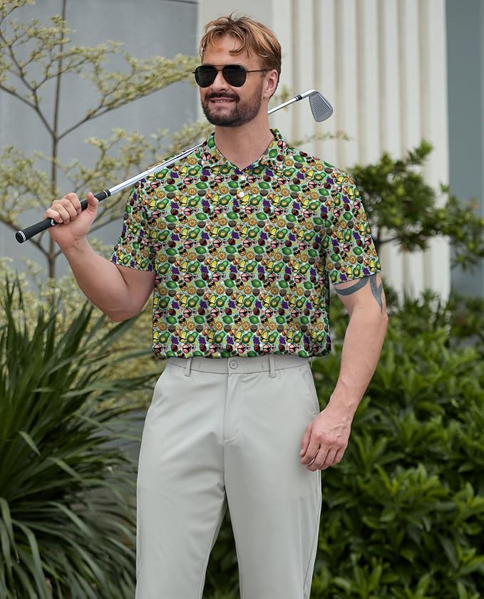 Mens Golf Shirts Golf Polo Shirts for Men Short Sleeve Polo Shirts Golf Gifts