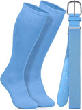 Baseball Socks and Belt Combo Set Cotton Boys Adjustable Baseball Softball Socks and Belt for Boys Girls
