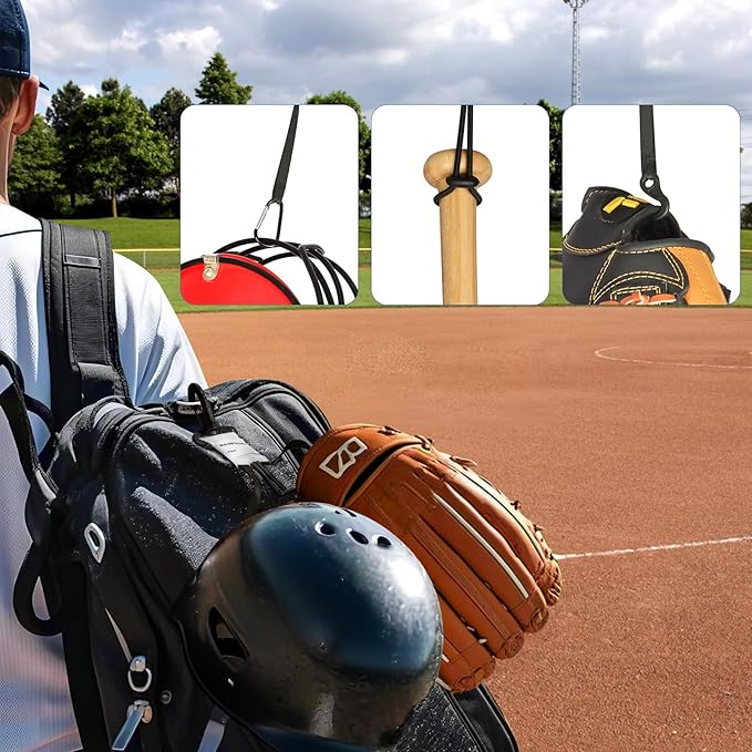 BaseGoal 3 in 1 Dugout Organizer, Baseball Softball Bag Hook for Fence, Bat Holder for Dugout Fence, Baseball Dugout Accessories, Water Bottle Hook for Bag (2 Pack)