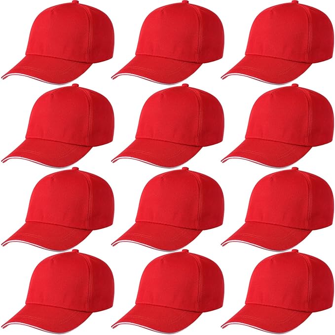 Shyyween Kids Baseball Caps Youth Adjustable Plain Baseball Hats Cotton Blank Hats Bulk for Girls Boys Sport Team