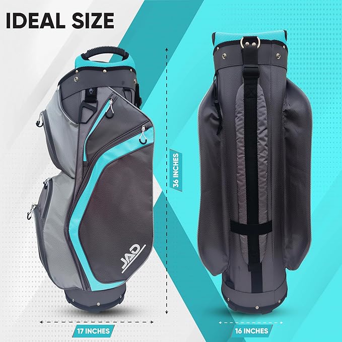 JAD Lightweight Womens Golf Bag, Golf Cart Bag with Dual Handles for Women/Ladies, 14-Way Full-Length Top Dividers, Large Putter Well, Ultra Lightweight, Large Pockets for Accessories