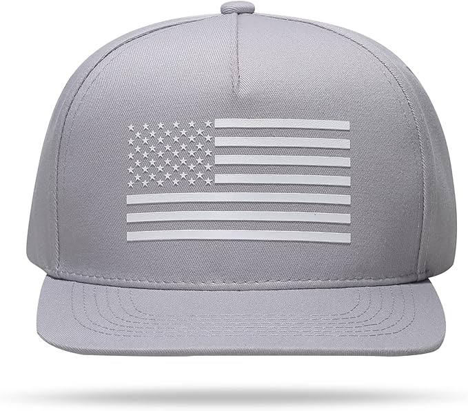 UALON Baseball Cap, Snapback Trucker Hat for Men & Women with American Flag and Adjustable, Breathable Mesh, Flat Bill Hats
