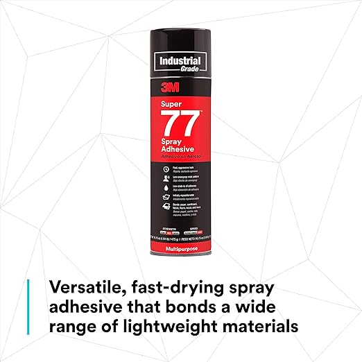 3M Super 77 Multipurpose Permanent Spray Adhesive Glue, Net Wt 16.75 oz - Image 6