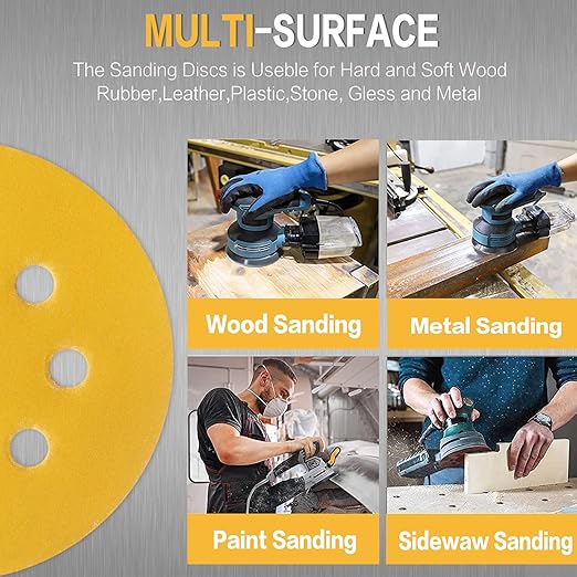 100PCS 5 Inch 8 Hole Sanding Discs 320 Grit - Image 4