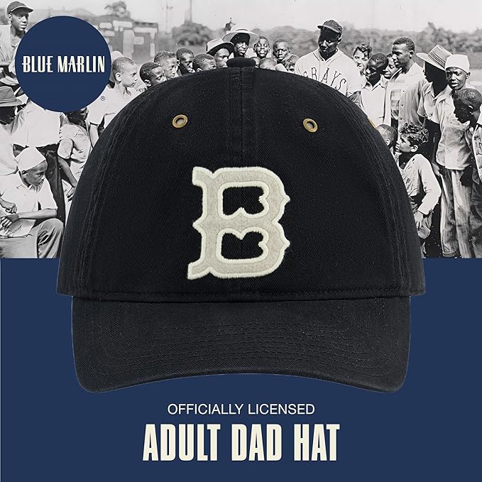 Blue Marlin Dad Hat, Adult Cotton Baseball Cap with Curved Brim, One Size.