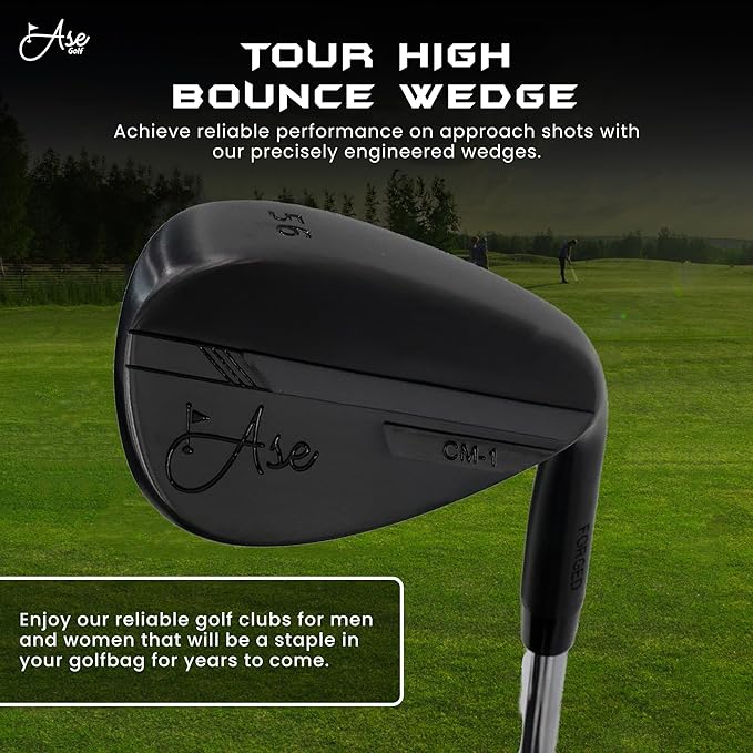 Premium CM-1 Golf Wedge Set or Individual Golf Wedges - Full Face Grooves + Milled Face Wedges, Singles or Set for Men Lob, Gap, Sand Wedged 50/52/54/56/58/60 Degree Clubs