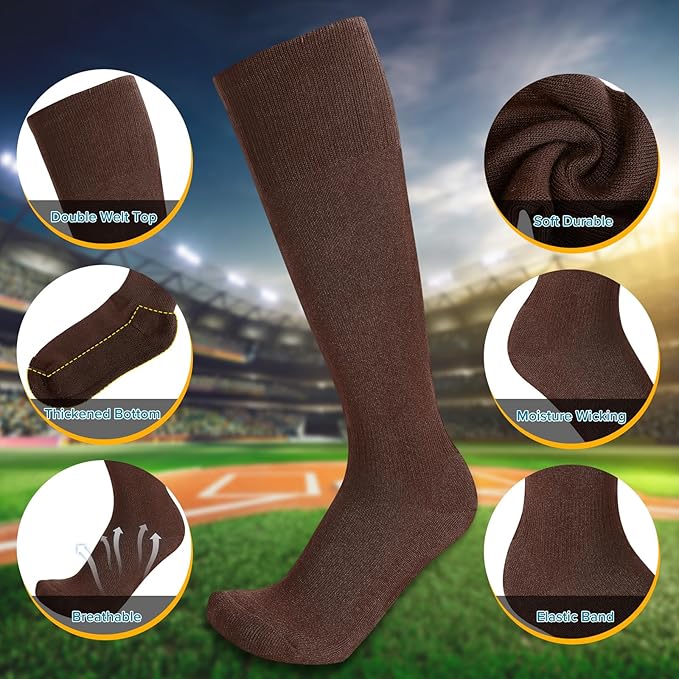Baseball Socks and Belt Combo for Youth Adult - Softball Socks and Belt for Boys and Girls