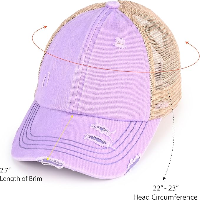 C.C Ponycap Messy High Bun Ponytail Adjustable Glitter Mesh Trucker Baseball Cap
