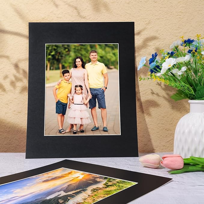 Prudiut 15 Pack 11x14 Black Picture Mats, Frame Mattes - Image 7