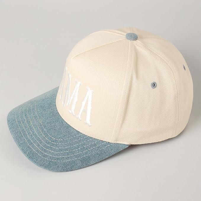 MIRMARU Two-Tone Vintage Canvas Trucker Hats for Men & Women, Adjustable Size Baseball Caps with Trendy Embroidered Design