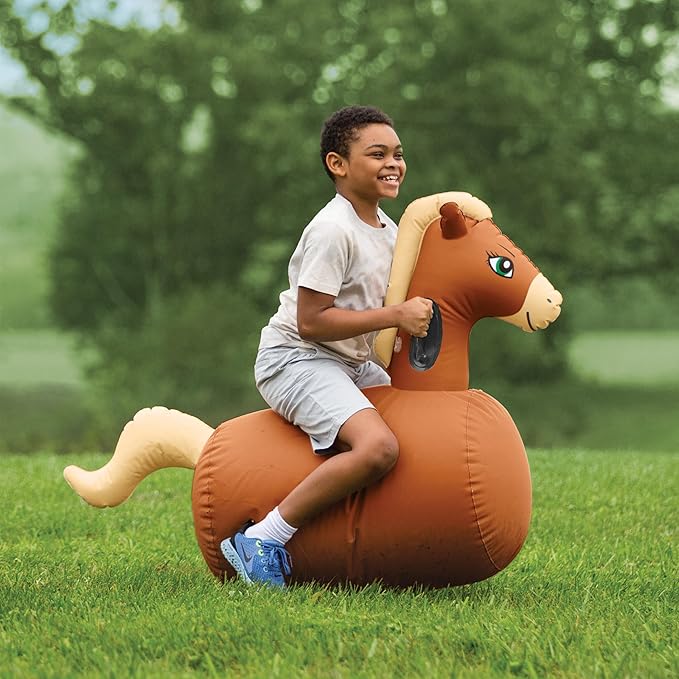 Hearthsong Hop N Go Inflatable Riding Bouncy Horse Hopping Toys - Image 7