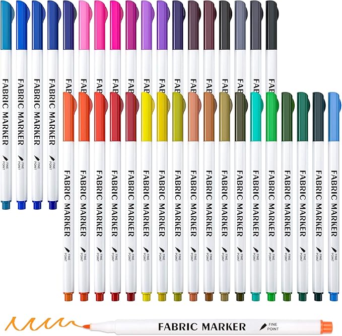 Fabric Markers, Lelix 36 Colors Permanent Fabric Pens by EnjoySilkyWritingwithLelix