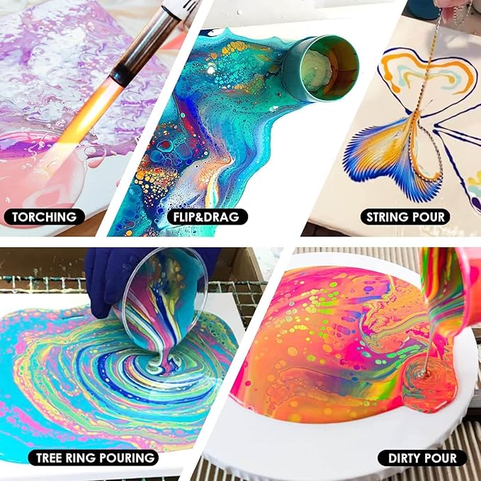 Funto Acrylic Pouring Paint Set, 36 Bottles, - Image 7