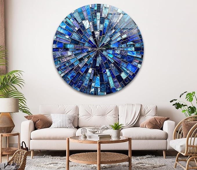 My Photostation.com 31.5'' Diameter Radiant Mosaic Burst Round Glass Wall Art - Image 2