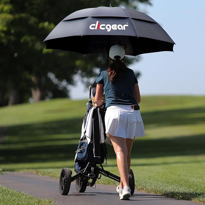 Clicgear Double-Canopy 68” Wind Resistant Umbrella for Sun and Rain