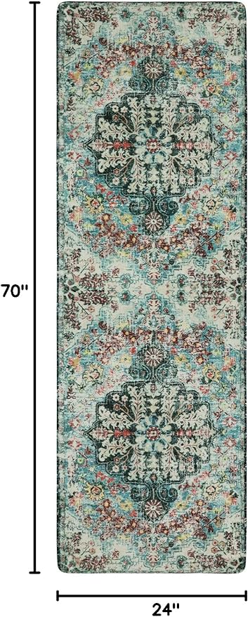 Lahome Bohemian Floral 2x6 Washable Hallway Runner Rug, Non Slip Kitchen - Image 2