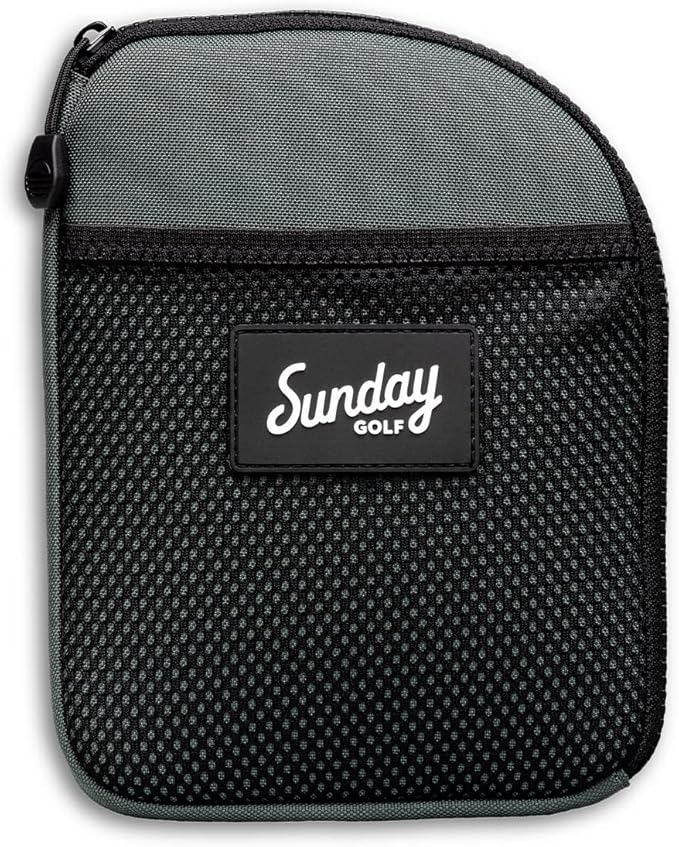Golf Valuables Pouch with Clip by Sunday Golf | Zippered, Water Resistant Nylon, for Extra Tees, Pencils, Ball Markers