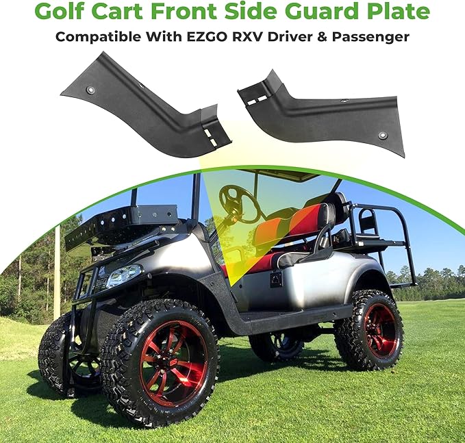 10L0L Golf Cart Front Side Guard Set - Driver Side & Passenger Side Replacement Parts Compatible with EZGO RXV Golf Cart Models, Rugged and Durable, OEM# 601257 & 601258