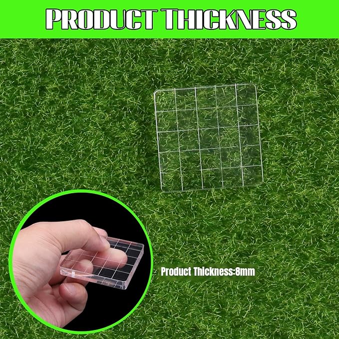 2Pcs Clear Stamp Blocks Set, 2 x 2 Inch Square Acrylic Blocks - Image 3