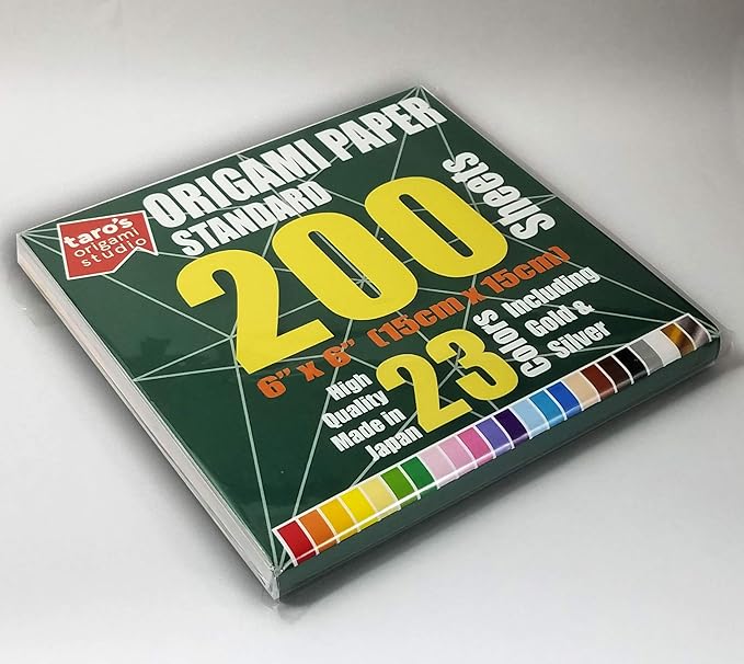 Standard 6 Inch One Sided 23 Colors 200 Sheets Square Easy Fold Premium - Image 3