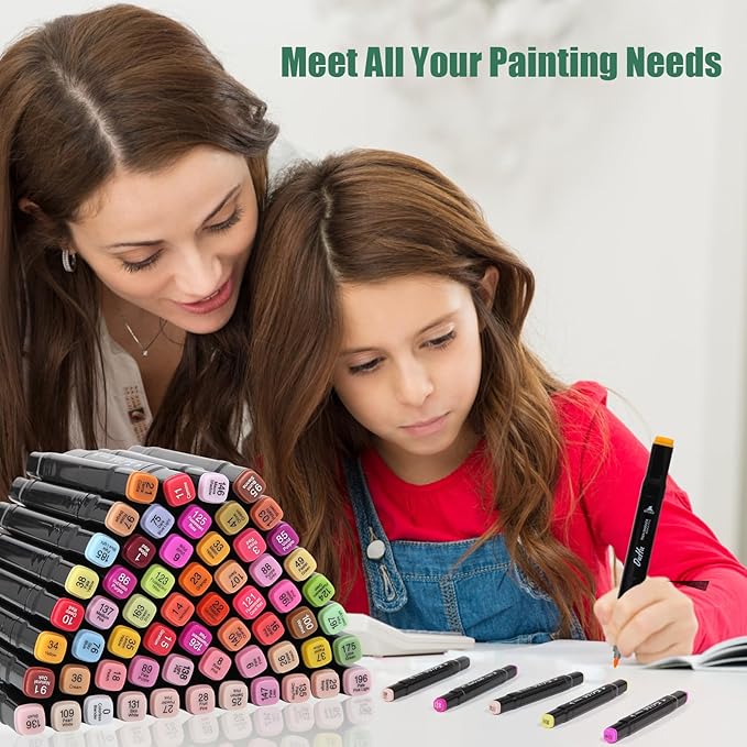 120 Colors Alcohol Markers Set, Dual Tips Blender Art Markers - Image 2